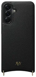 AVY Samsung Galaxy A56 Hoesje met Koord Haakjes MagSafe Leer Zwart afbeelding