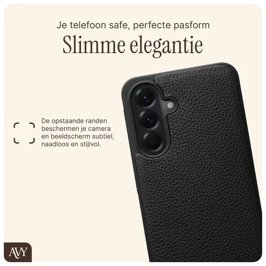 AVY Samsung Galaxy A56 Hoesje met Koord Haakjes MagSafe Leer Zwart afbeelding 6