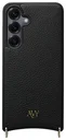 AVY Samsung S25 Plus / S24 Plus Hoesje met Koord Haakjes MagSafe Leer Zwart