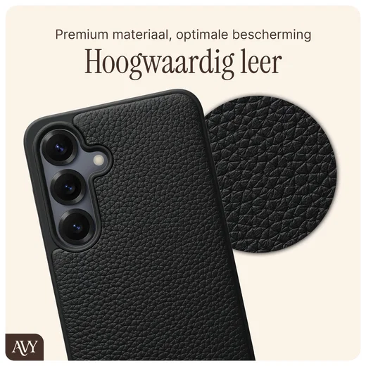 AVY Samsung S25 Plus / S24 Plus Hoesje met Koord Haakjes MagSafe Leer Zwart afbeelding 7