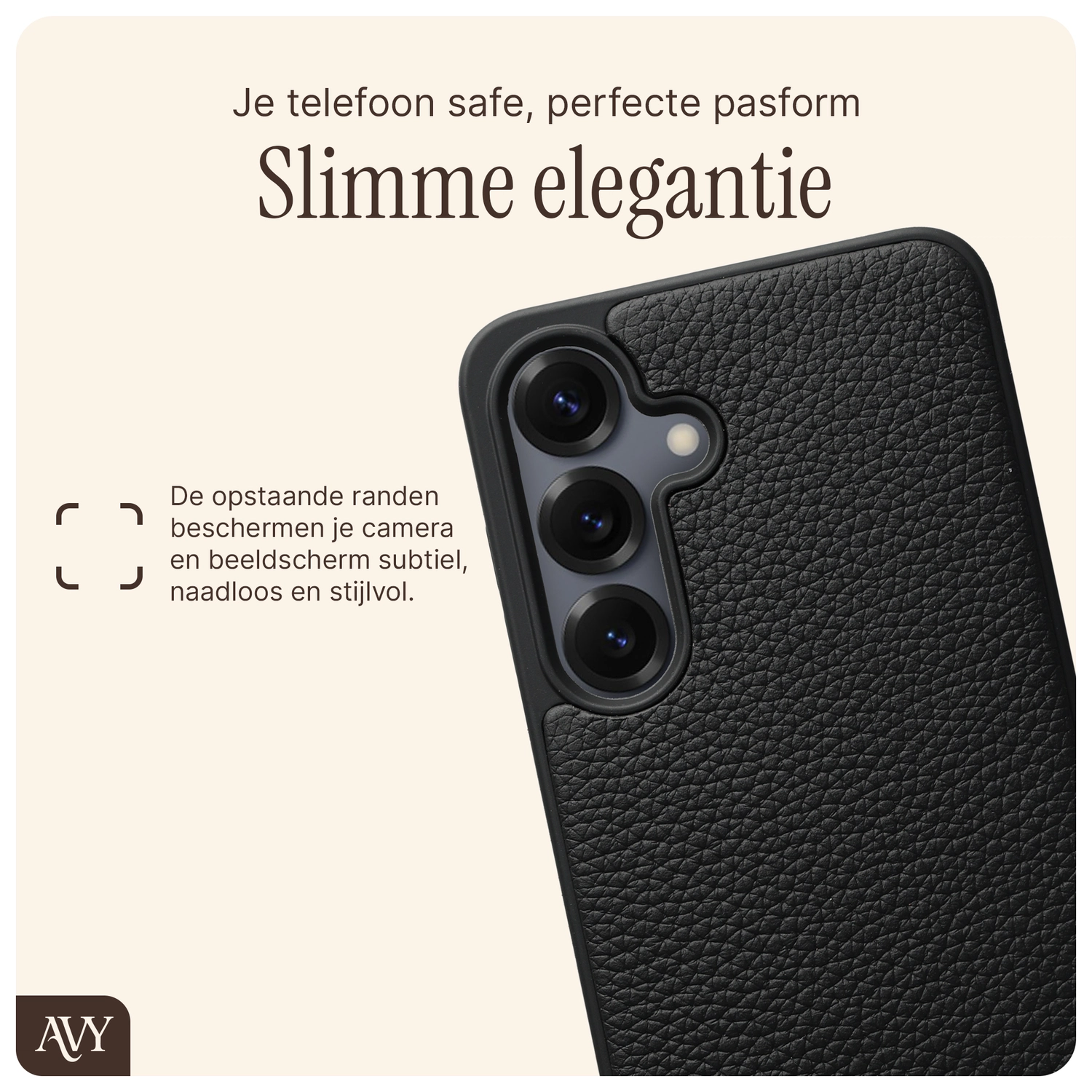 AVY Samsung S25 Plus / S24 Plus Hoesje met Koord Haakjes MagSafe Leer Zwart afbeelding 8