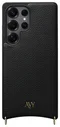AVY Samsung Galaxy S25 Ultra Hoesje met Koord Haakjes MagSafe Leer Zwart