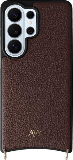 AVY Samsung Galaxy S26 Ultra Hoesje met Koord Haakjes MagSafe Leer Chocolate afbeelding 10