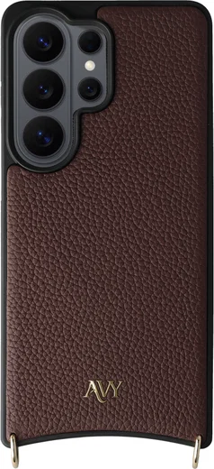 AVY Samsung Galaxy S26 Ultra Hoesje met Koord Haakjes MagSafe Leer Chocolate afbeelding 9