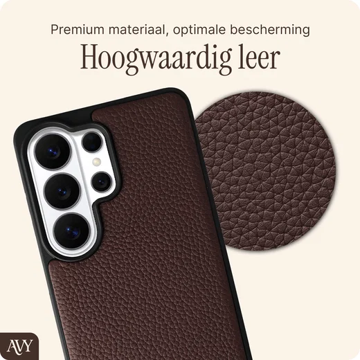 AVY Samsung Galaxy S26 Ultra Hoesje met Koord Haakjes MagSafe Leer Chocolate afbeelding 4