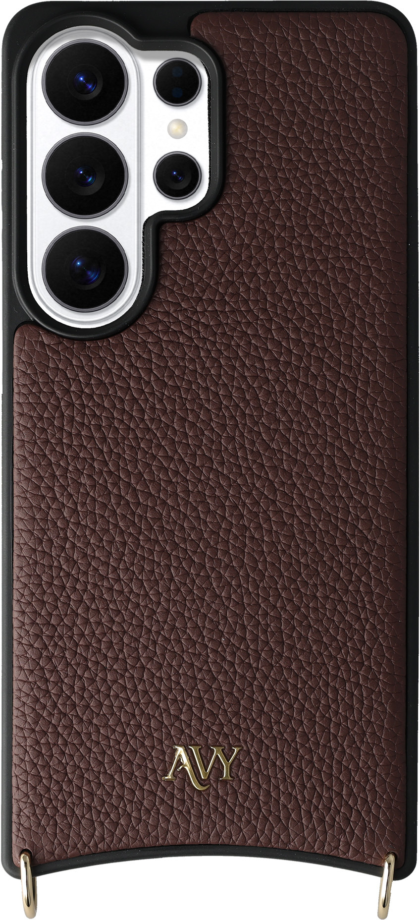 AVY Samsung Galaxy S26 Ultra Hoesje met Koord Haakjes MagSafe Leer Chocolate afbeelding 1