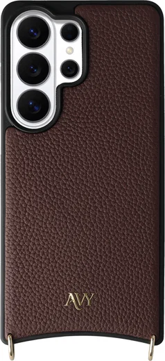 AVY Samsung Galaxy S26 Ultra Hoesje met Koord Haakjes MagSafe Leer Chocolate afbeelding 1