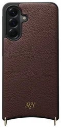 AVY Samsung Galaxy A56 Hoesje met Koord Haakjes MagSafe Leer Chocolate afbeelding