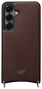 AVY Samsung S25 Plus / S24 Plus Hoesje met Koord Haakjes MagSafe Leer Chocolate