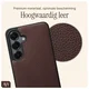 AVY Samsung S25 Plus / S24 Plus Hoesje met Koord Haakjes MagSafe Leer Chocolate afbeelding 8