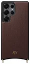 AVY Samsung Galaxy S25 Ultra Hoesje met Koord Haakjes MagSafe Leer Chocolate