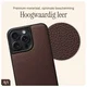 AVY Apple iPhone 14 Pro Max Hoesje met Koord Haakjes MagSafe Leer Chocolate afbeelding 7