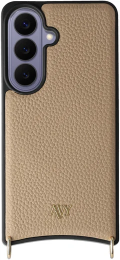 AVY Samsung Galaxy S26 Hoesje met Koord Haakjes MagSafe Leer Beige afbeelding 11