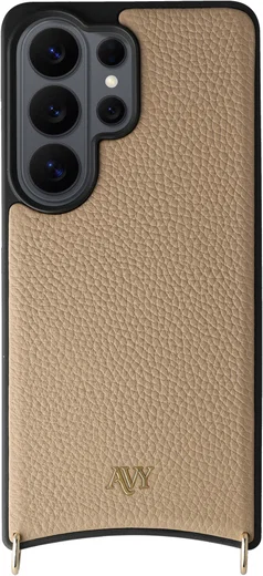 AVY Samsung Galaxy S26 Ultra Hoesje met Koord Haakjes MagSafe Leer Beige afbeelding 9