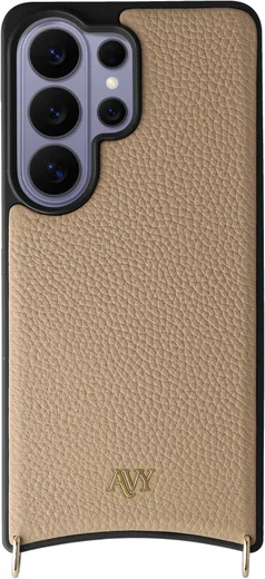 AVY Samsung Galaxy S26 Ultra Hoesje met Koord Haakjes MagSafe Leer Beige afbeelding 11