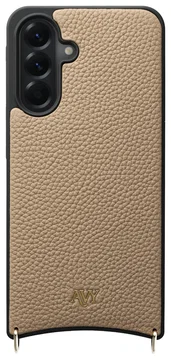 AVY Samsung Galaxy A56 Hoesje met Koord Haakjes MagSafe Leer Beige