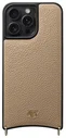 AVY Apple iPhone 15 Pro Max Hoesje met Koord Haakjes MagSafe Leer Beige