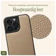 AVY Apple iPhone 15 Pro Max Hoesje met Koord Haakjes MagSafe Leer Beige afbeelding 7