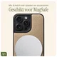 AVY Apple iPhone 14 Pro Max Hoesje met Koord Haakjes MagSafe Leer Beige afbeelding 7