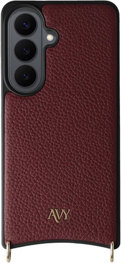AVY Samsung Galaxy S26 Hoesje met Koord Haakjes MagSafe Leer Burgundy afbeelding 10