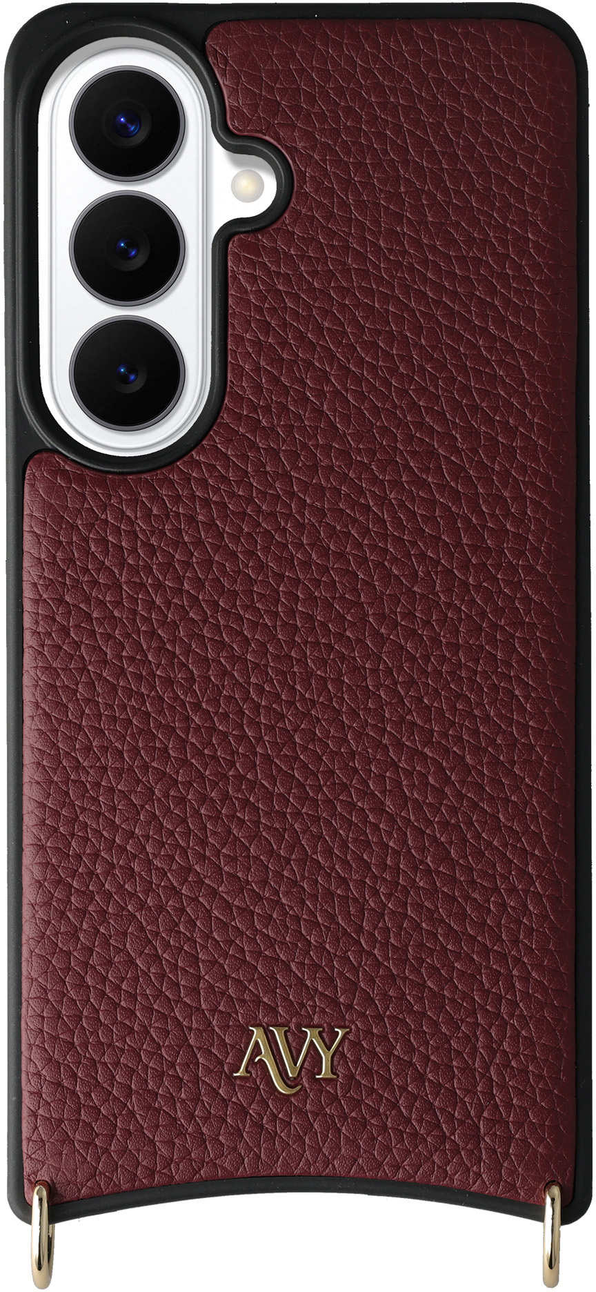 AVY Samsung Galaxy S26 Hoesje met Koord Haakjes MagSafe Leer Burgundy afbeelding 1