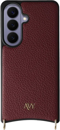AVY Samsung Galaxy S26 Hoesje met Koord Haakjes MagSafe Leer Burgundy afbeelding 11