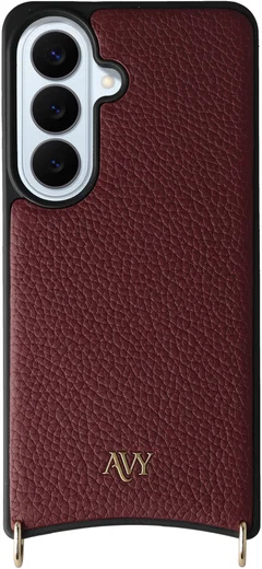 AVY Samsung Galaxy S26 Hoesje met Koord Haakjes MagSafe Leer Burgundy afbeelding 9