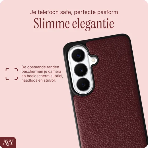 AVY Samsung Galaxy S26 Hoesje met Koord Haakjes MagSafe Leer Burgundy afbeelding 5