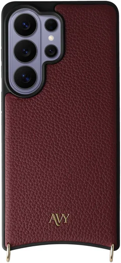AVY Samsung Galaxy S26 Ultra Hoesje met Koord Haakjes MagSafe Leer Burgundy afbeelding 9