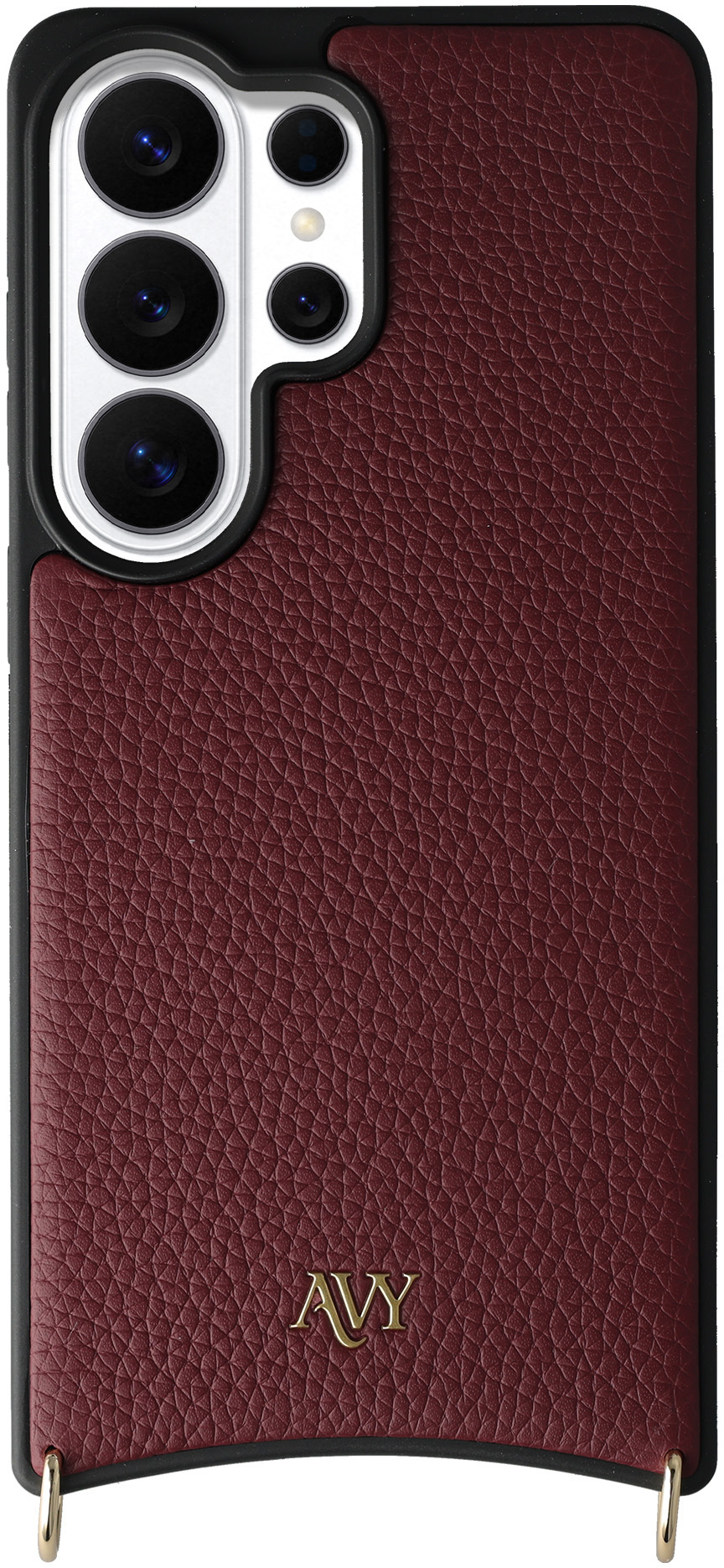 AVY Samsung Galaxy S26 Ultra Hoesje met Koord Haakjes MagSafe Leer Burgundy afbeelding 1