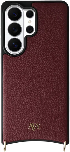 AVY Samsung Galaxy S26 Ultra Hoesje met Koord Haakjes MagSafe Leer Burgundy afbeelding 1