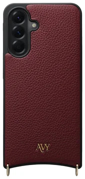 AVY Samsung Galaxy A56 Hoesje met Koord Haakjes MagSafe Leer Burgundy