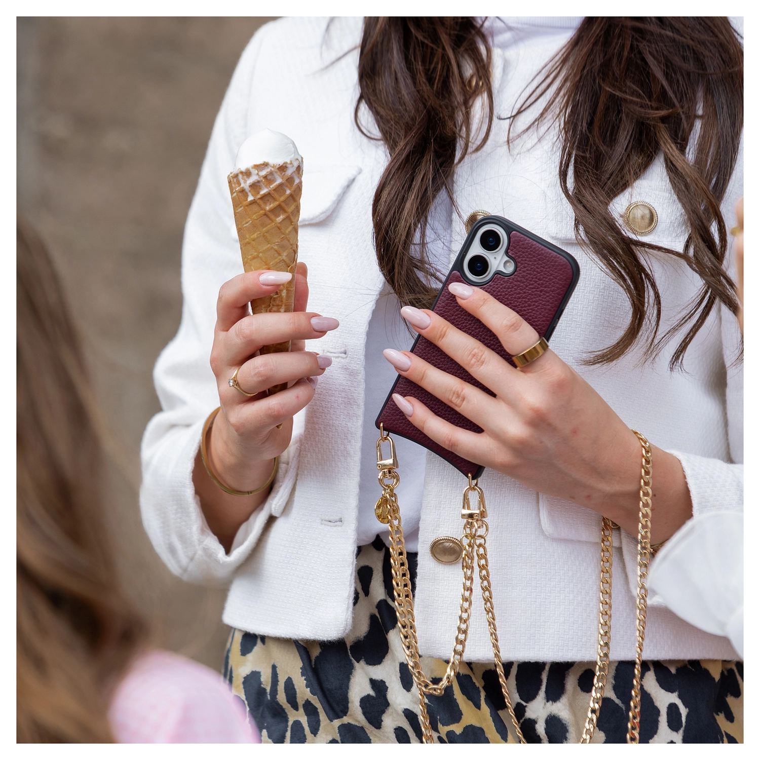 AVY Samsung S25 Plus / S24 Plus Hoesje met Koord Haakjes MagSafe Leer Burgundy afbeelding 5