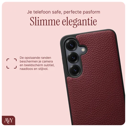 AVY Samsung S25 Plus / S24 Plus Hoesje met Koord Haakjes MagSafe Leer Burgundy afbeelding 6