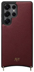 AVY Samsung Galaxy S25 Ultra Hoesje met Koord Haakjes MagSafe Leer Burgundy afbeelding