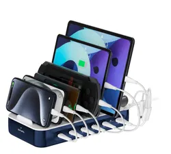 4Smarts Team 100W Laadstation 5x USB-C 1x USB-A Oplader Blauw afbeelding