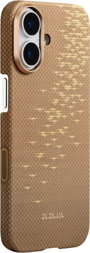 PITAKA Ultra-Slim iPhone 17 Hoesje 600D MagSafe Ultra Dun Golden Glint afbeelding 1