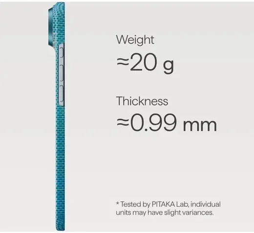 PITAKA Ultra-Slim Apple iPhone Air Hoesje 600D MagSafe Ultra Dun Blauw afbeelding 3