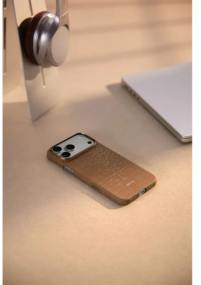 PITAKA Ultra-Slim iPhone 17 Pro Hoesje 600D MagSafe Ultra Dun Golden Glint afbeelding 8