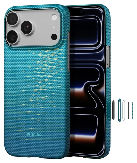 PITAKA Ultra-Slim iPhone 17 Pro Hoesje 600D MagSafe Ultra Dun Blauw afbeelding 2