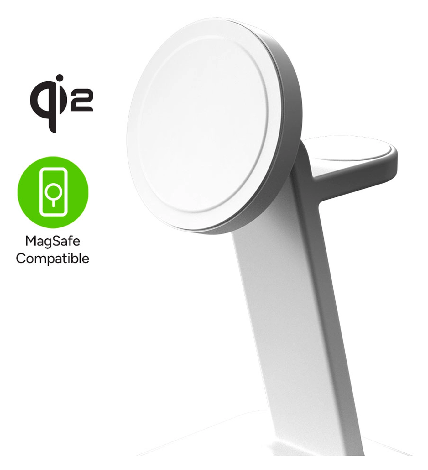 ZAGG Snap+ 3-in-1 Qi2 15W Draadloze MagSafe Oplader Standaard Wit afbeelding 3