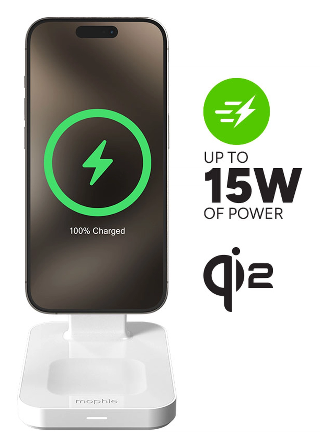 ZAGG Snap+ 3-in-1 Qi2 15W Draadloze MagSafe Oplader Standaard Wit afbeelding 4