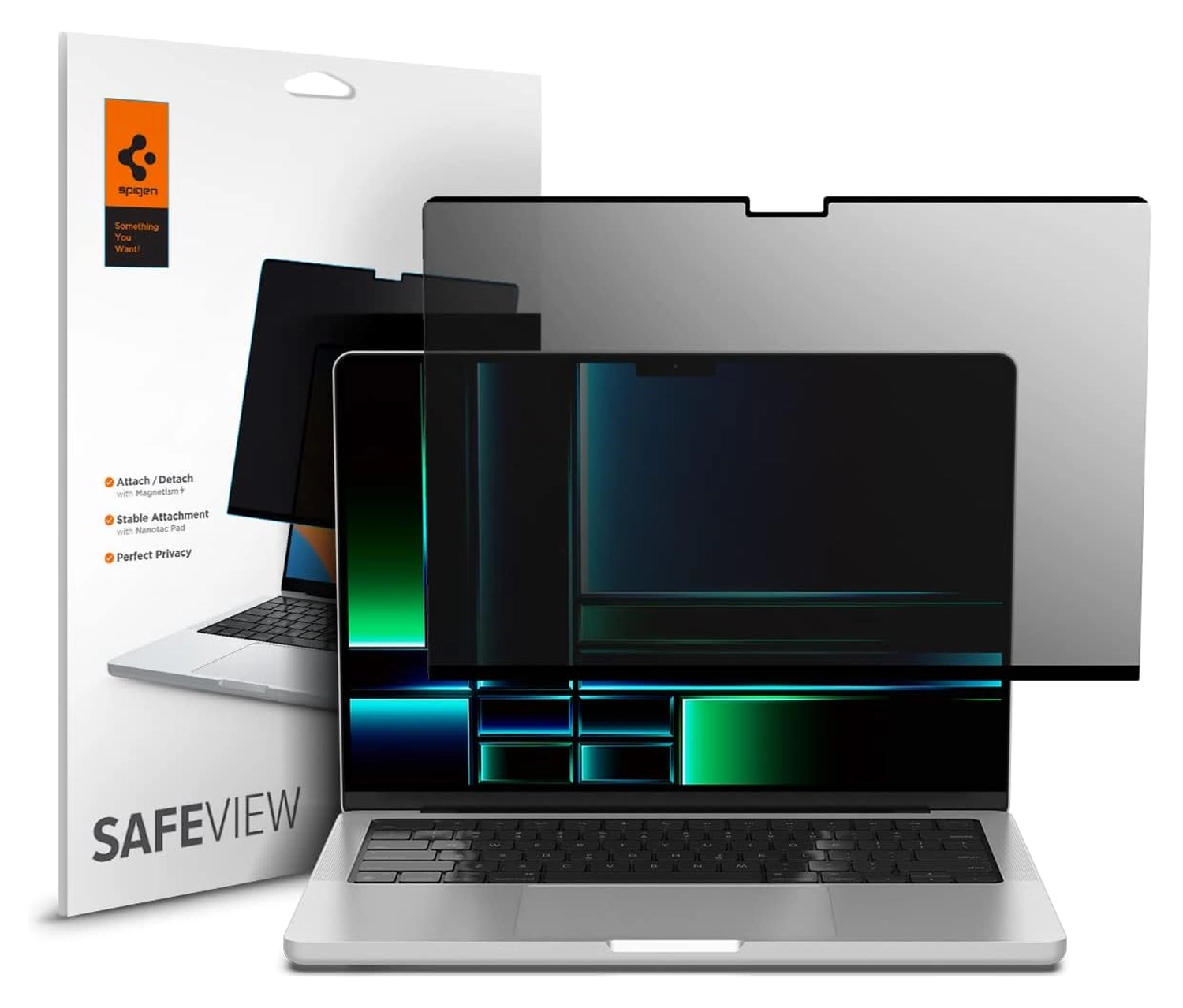 Spigen SafeView - MacBook Pro 14 Inch (M5/M4/M3/M2/M1) - Privacy Glass afbeelding 1