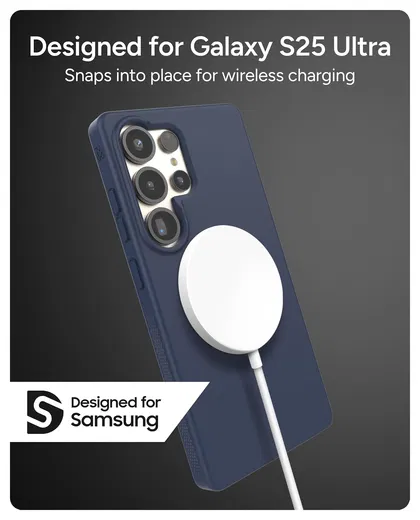 ZAGG Milan Snap Samsung Galaxy S25 Ultra Hoesje MagSafe Back Cover Blauw afbeelding 3
