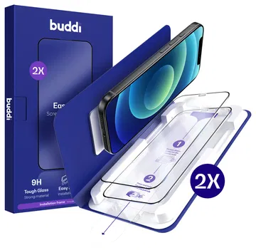 Buddi Easy Fit iPhone 12 / 12 Pro Tempered Glass met Installatietray (2-Pack)
