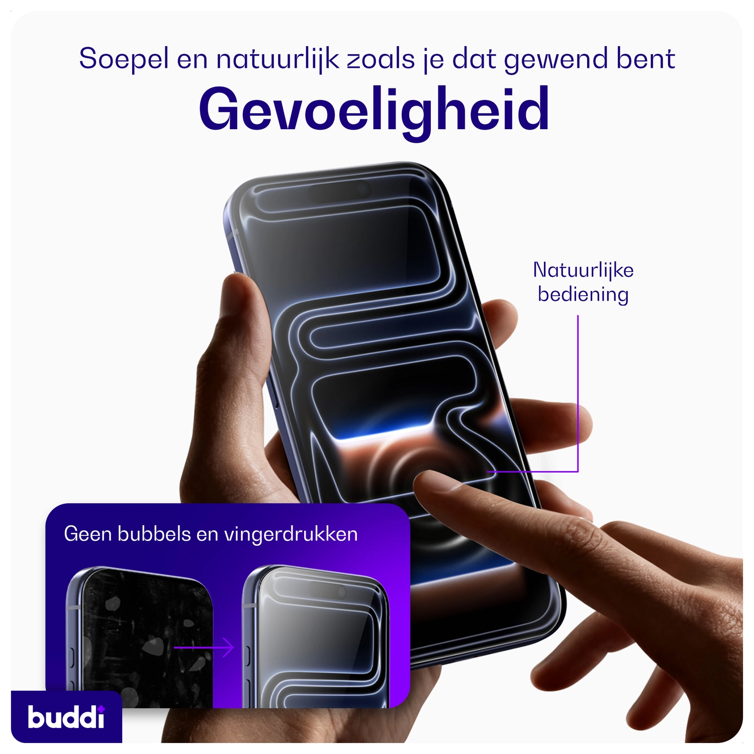 Buddi Easy Fit iPhone 16e/14/13/13 Pro Tempered Glass Installatietray (2-Pack) afbeelding 7