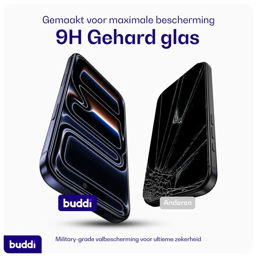 Buddi Easy Fit iPhone 15 Pro Tempered Glass met Installatietray (2-Pack) afbeelding 6
