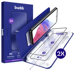 Buddi Easy Fit Samsung Galaxy A54 Tempered Glass met Installatietray (2-Pack) afbeelding