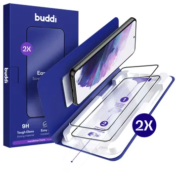 Buddi Easy Fit Samsung Galaxy S21 Tempered Glass met Installatietray (2-Pack)