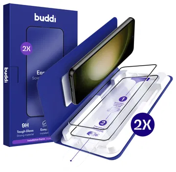 Buddi Easy Fit Samsung S22 / S23 Tempered Glass met Installatietray (2-Pack)